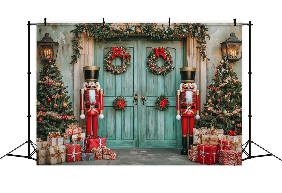 Weihnachten Backdrop Ideen Nussknacker Willkommen Veranda Hintergrund MRR7-84