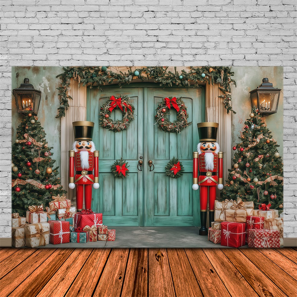 Weihnachten Backdrop Ideen Nussknacker Willkommen Veranda Hintergrund MRR7-84