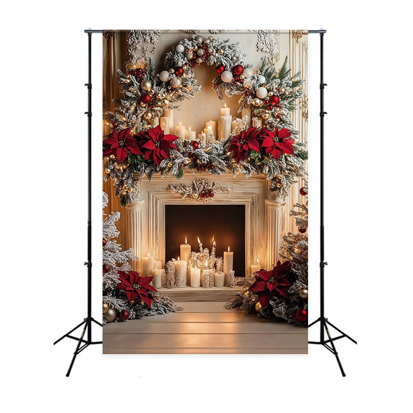 Weihnachts-Hintergrundbilder Kamin-Kranz Eleganz Hintergrund MRR7-87