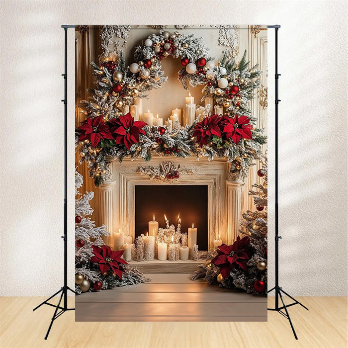 Weihnachts-Hintergrundbilder Kamin-Kranz Eleganz Hintergrund MRR7-87