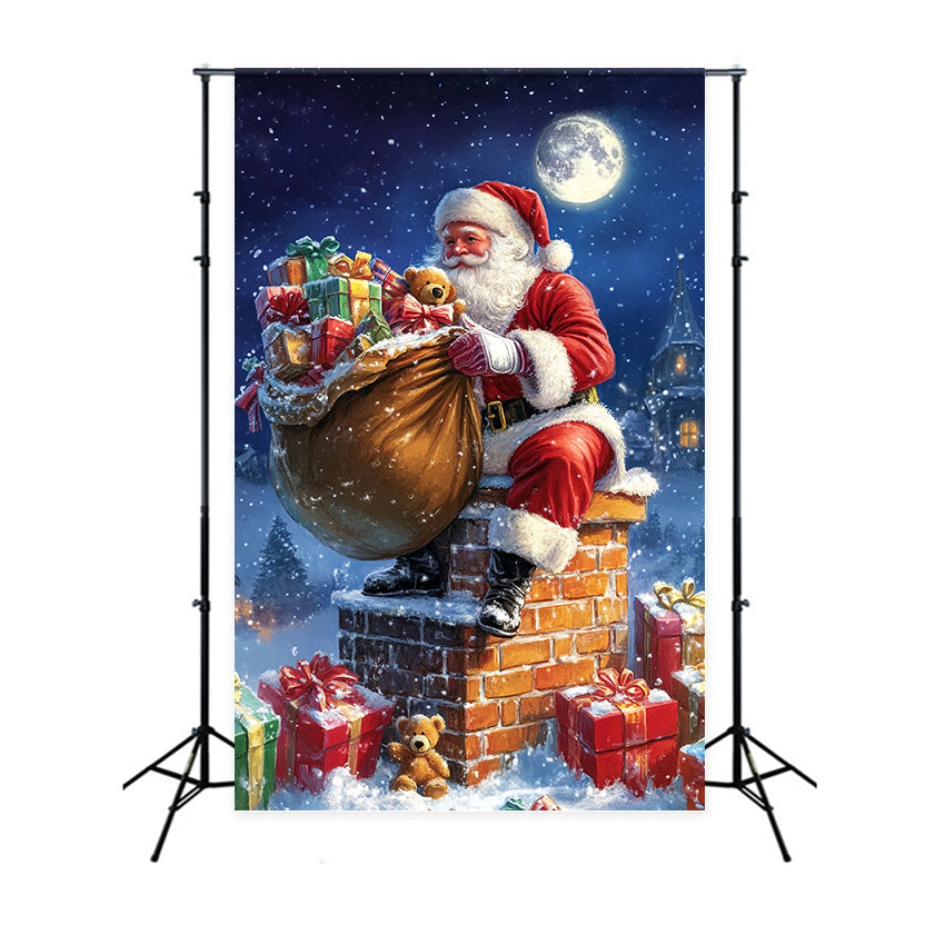 Weihnachts-Hintergrundkulisse Magical Midnight Santa Backdrop MRR7-89