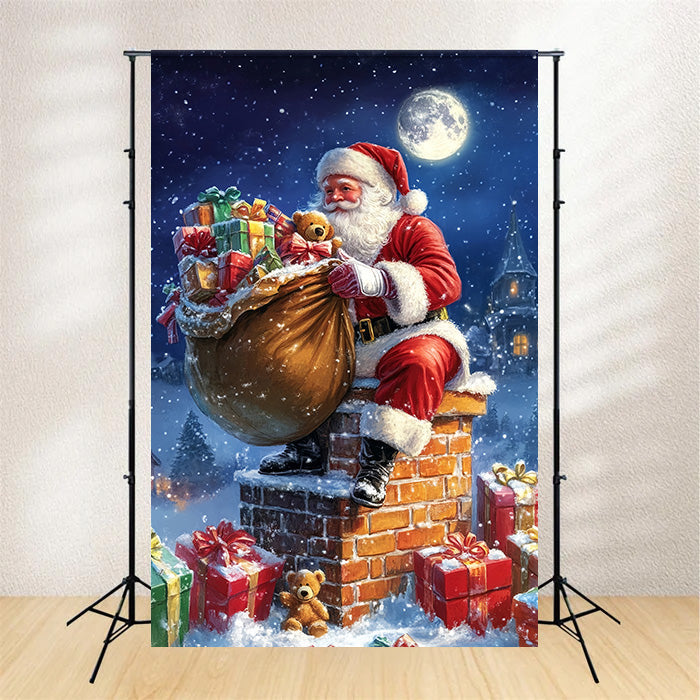 Weihnachts-Hintergrundkulisse Magical Midnight Santa Backdrop MRR7-89