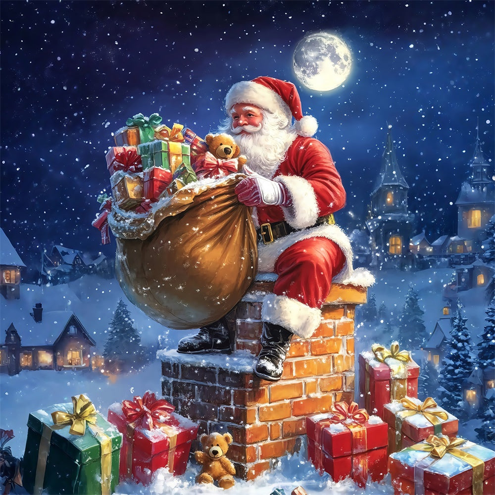 Weihnachts-Hintergrundkulisse Magical Midnight Santa Backdrop MRR7-89