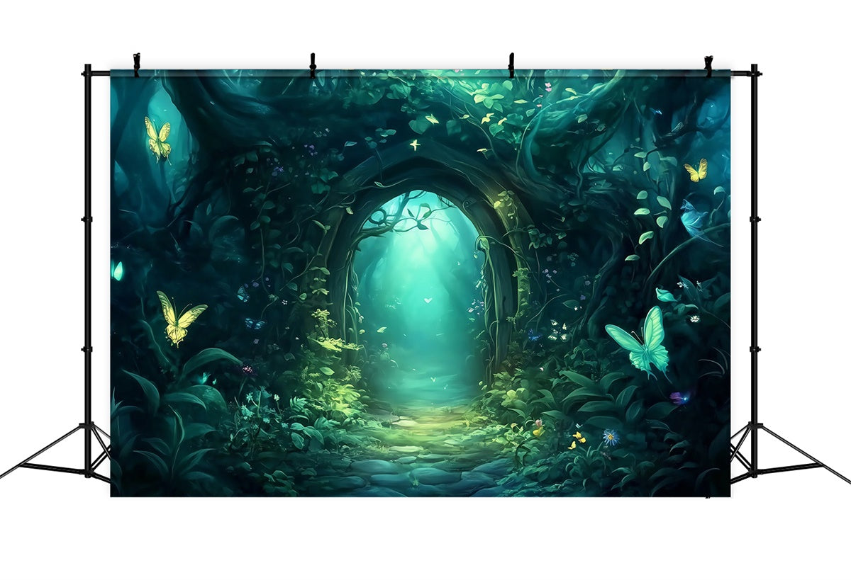 Enchanted Forest Backdrops Dämmerung Schmetterling Arch Foto Hintergrund MRR7-91