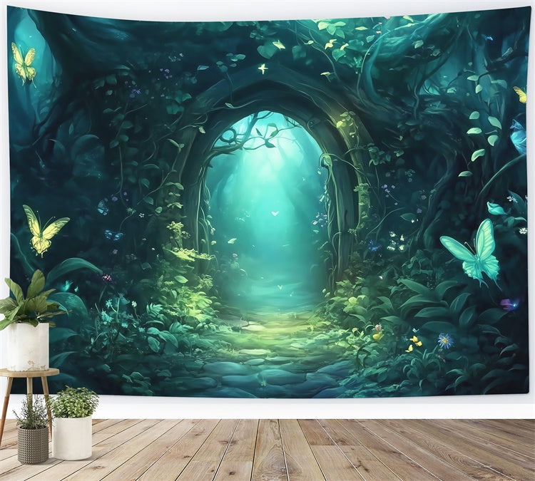 Enchanted Forest Backdrops Dämmerung Schmetterling Arch Foto Hintergrund MRR7-91