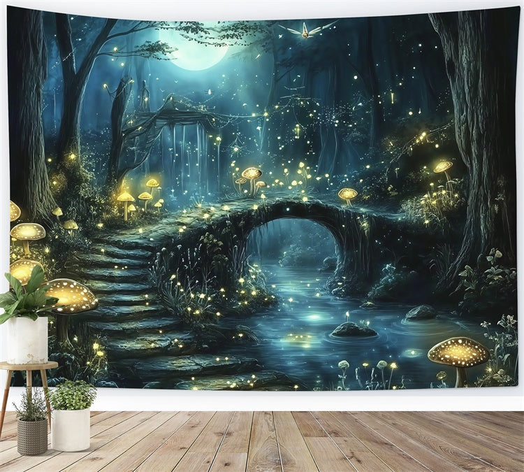 Fantasy Forest Hintergrundkulisse Glühwürmchen Whisper Creek Foto Backdrop MRR7-92