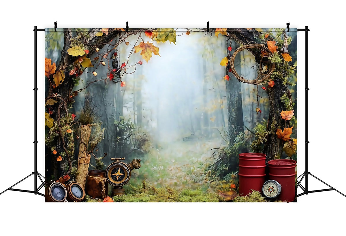 Wald Fotokulisse Rustikaler Herbstpfad Hintergrund MRR7-95