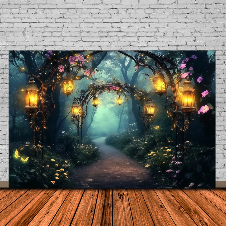 Enchanted Forest Backdrops Floral Arch Glow Foto Hintergrund MRR7-96
