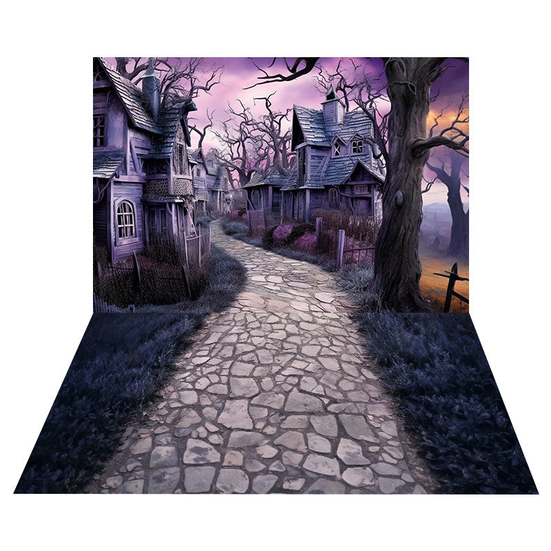 Haunted Village Path Foto Hintergrund+Stone Path Twilight Floor Studio Hintergrund MRR8-144