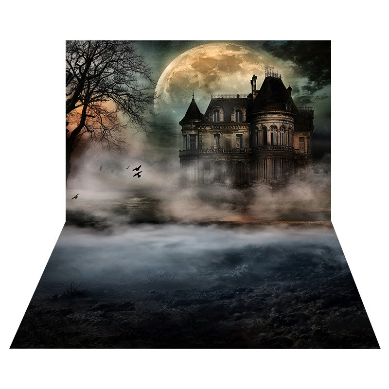 Haunted Moon Mansion Studio Hintergrund+Dark Misty Swamp Floor Studio Hintergrund MRR8-147