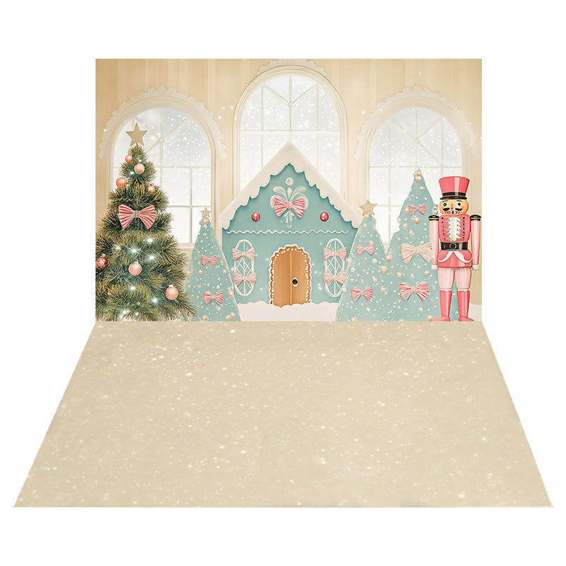 Candy Gingerbread Wonderland Foto Hintergrund + Golden Glitter BodenFoto Hintergrund MRR8-199