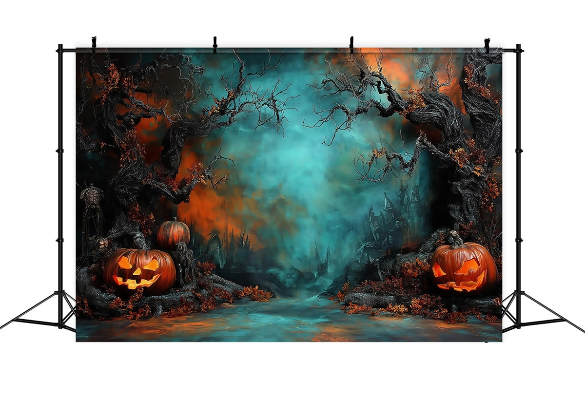 Halloween Wandhintergrund Gruseliger Wald Halloween Fotohintergrund MRR8-2