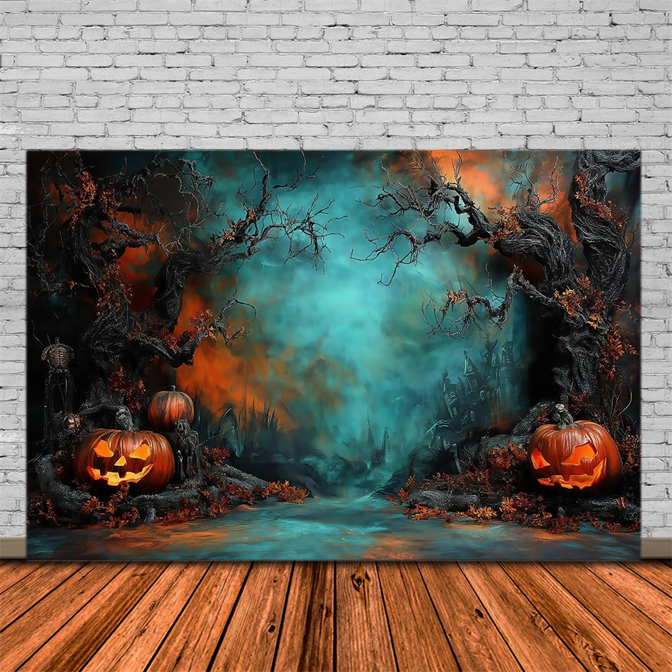 Halloween Wandhintergrund Gruseliger Wald Halloween Fotohintergrund MRR8-2