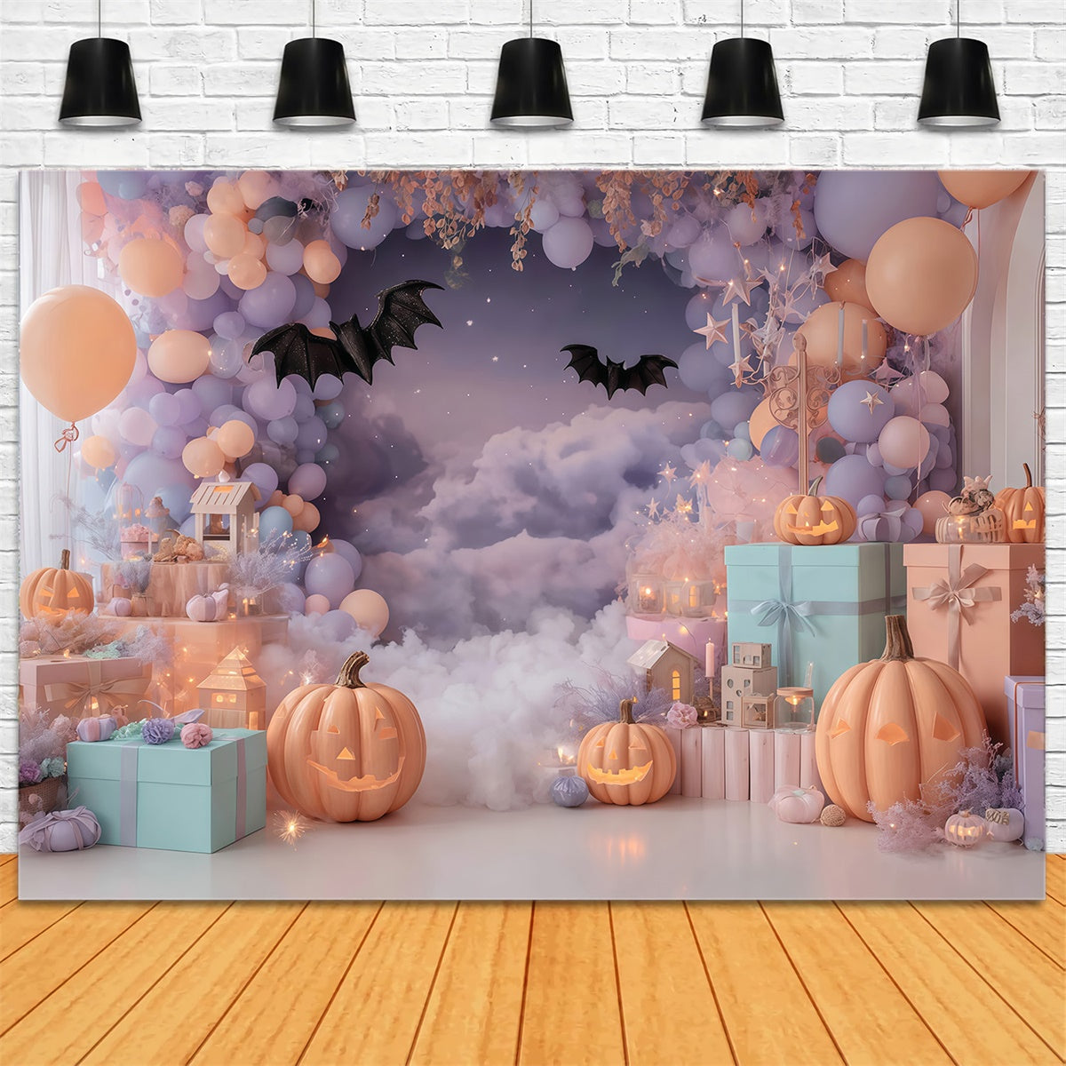 Halloween Hintergründe für Fotos Pastell Wolke Fledermaus Party Halloween Hintergrund MRR8-25