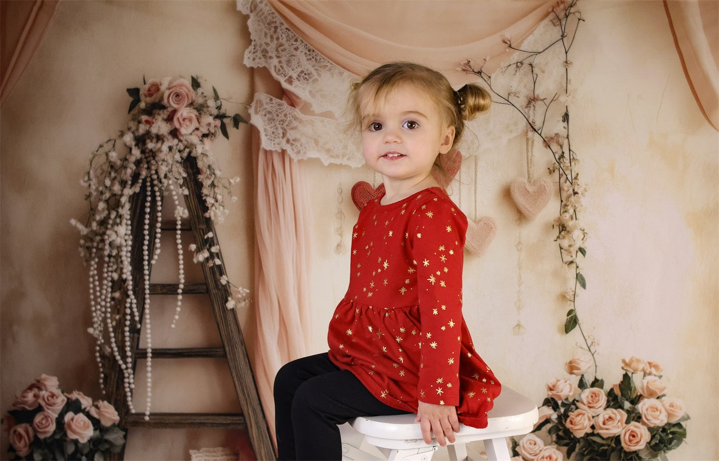 Valentinstag-Fotohintergrund Romantische Blumen Liebe Herz Valentinstag-Hintergrund MRR8-274