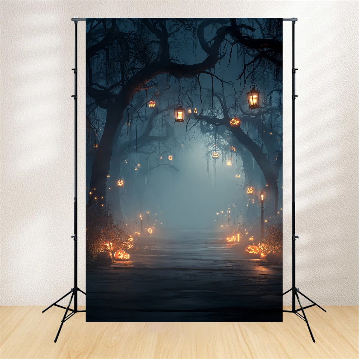 Spooky Halloween Backdrop Dim Forest Lights Halloween Foto Hintergrund MRR8-34