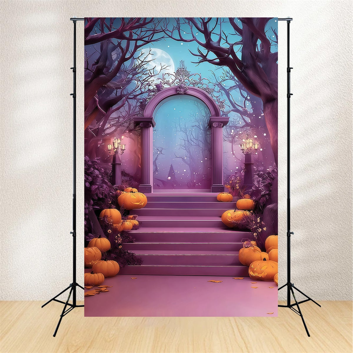 Halloweenkulissen Fantasiewald Mystery Arch Halloween Foto Hintergrund MRR8-35