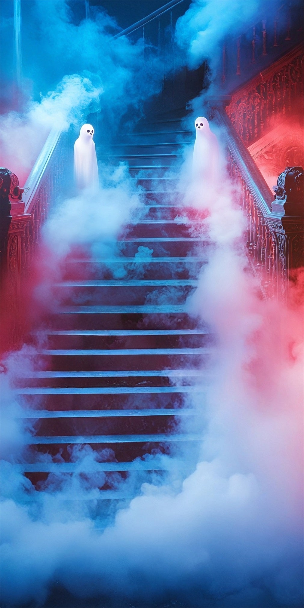 Spooky Halloween Foto Hintergrund Rot Geist Rauch Schritte Sweep Hintergrund MRR8-45