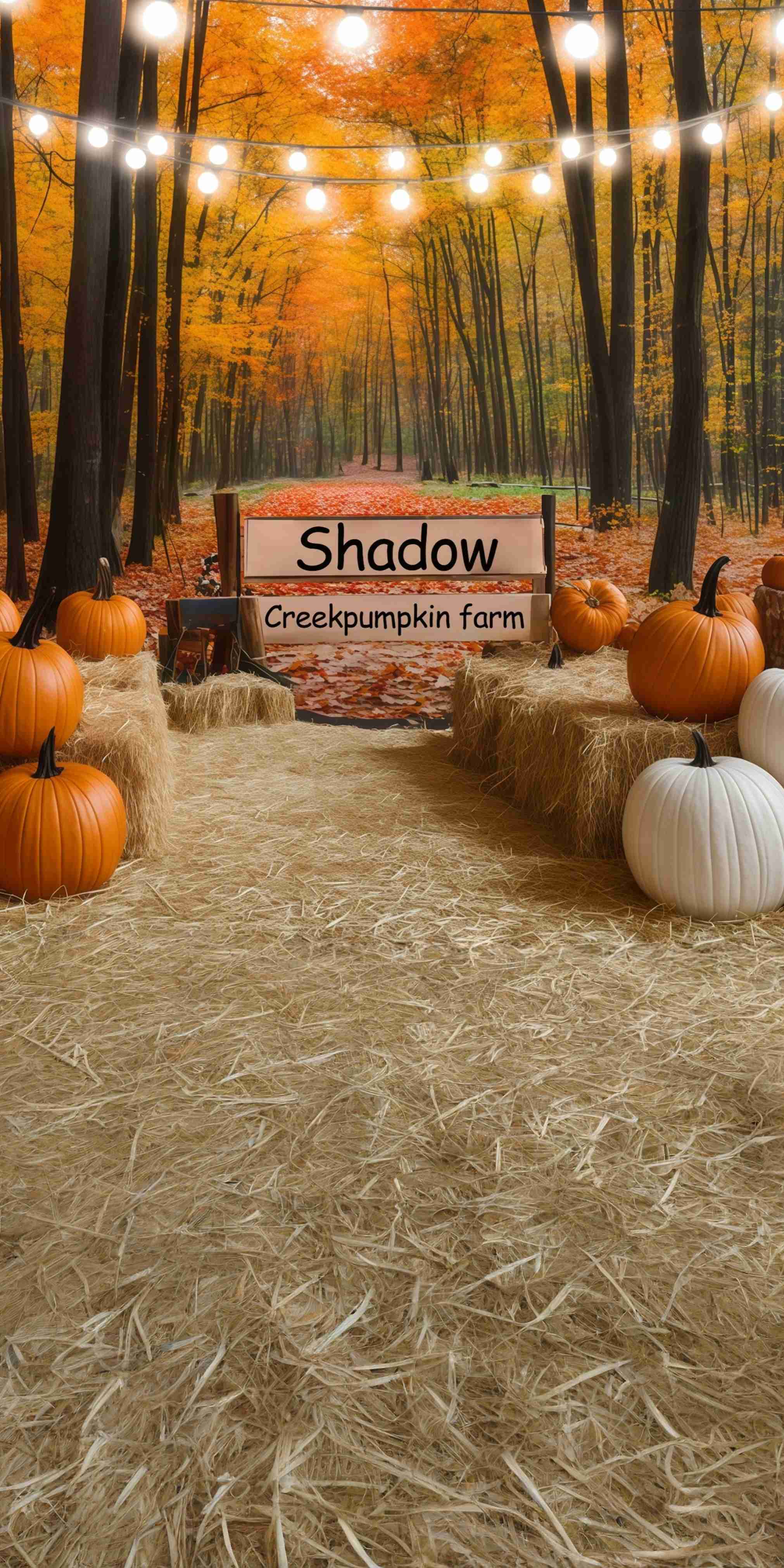 Herbst-Fotohintergrund Shadow Creek Kürbis Farm Sweep-Fotohintergrund MRR8-74