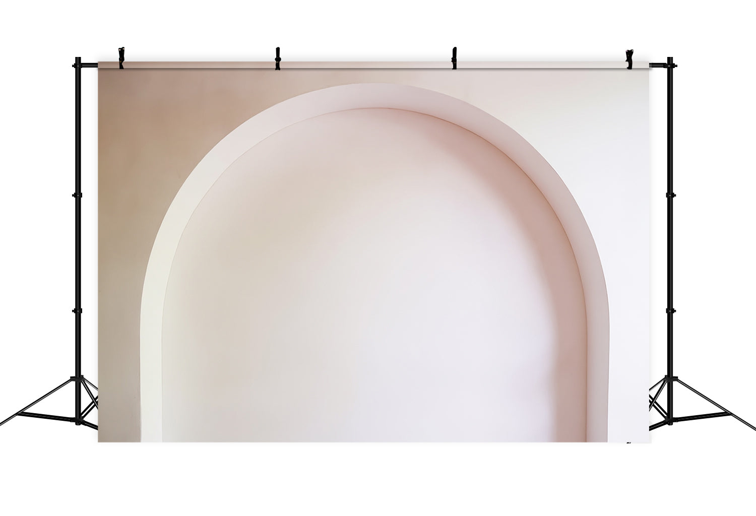 Boho-Fotohintergrund Minimalistischer, weicher, weißer Bogenrahmen Bohemian-Fotohintergrund MRR9-109