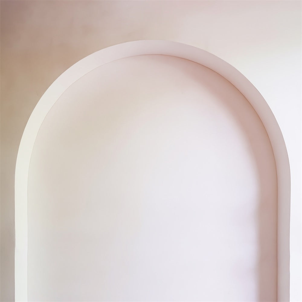 Boho-Fotohintergrund Minimalistischer, weicher, weißer Bogenrahmen Bohemian-Fotohintergrund MRR9-109