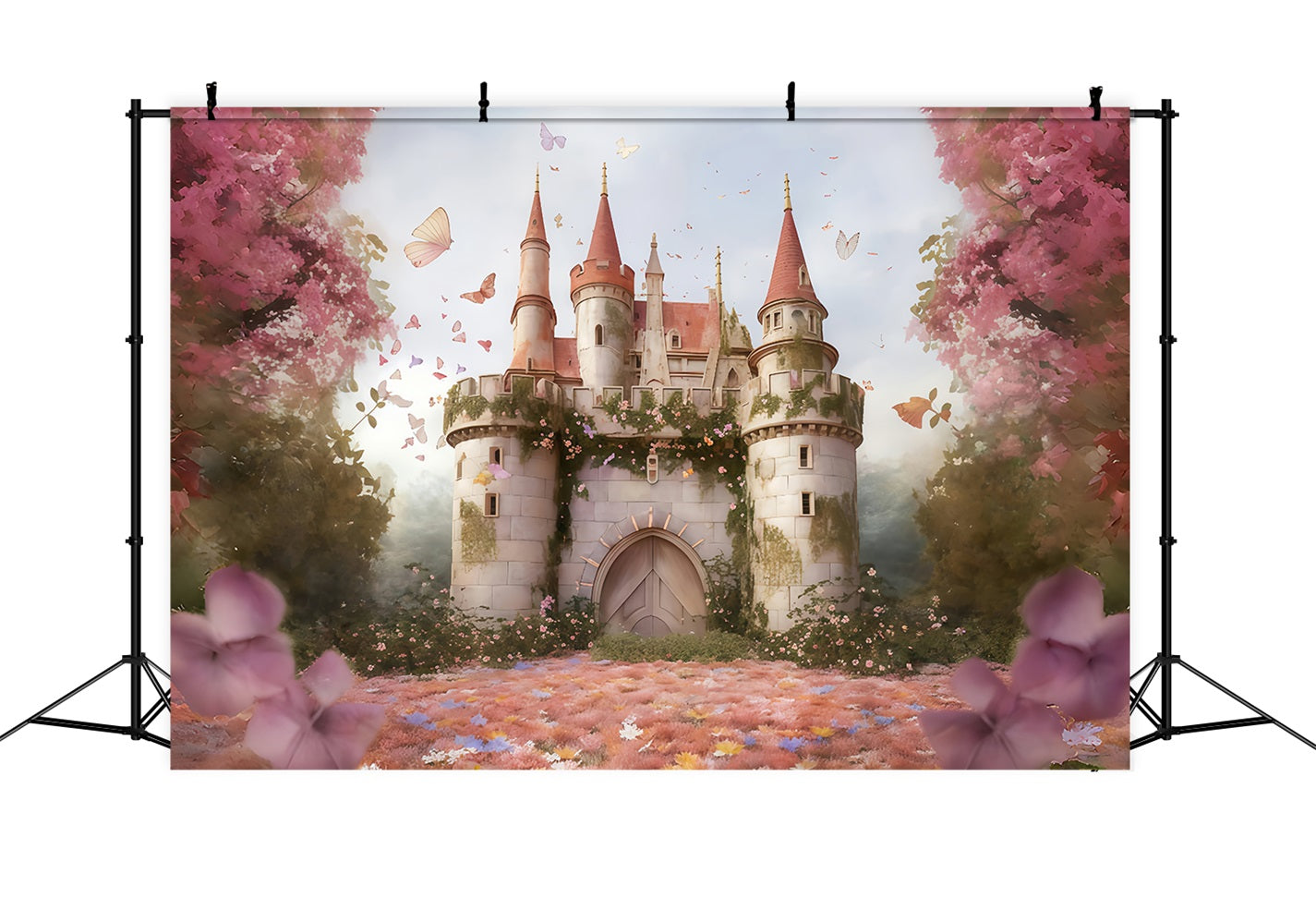 Fotohintergrund Schloss Märchen Schmetterlingsschloss Fotohintergrund für Neugeborene MRR9-118