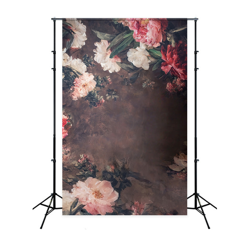Blumenhintergrund Vintage Gemalte Blumen Eleganz Blumen-Fotohintergrund MRR9-122