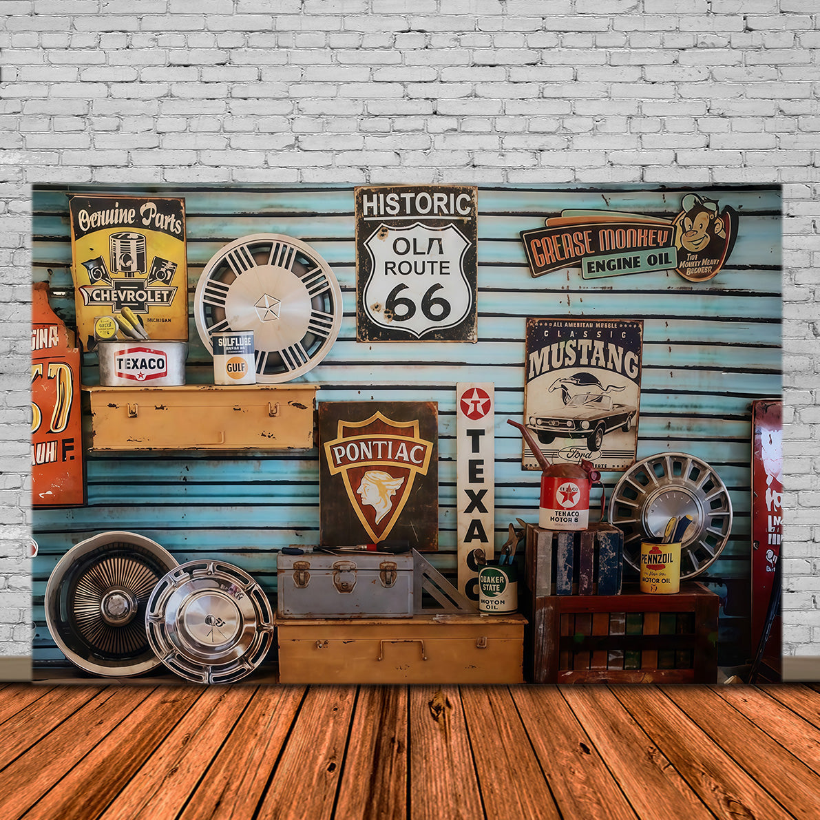 Neugeborenen-Fotografie-Fotohintergrund Vintage-Garage Straßenschilder Kinderhintergrund MRR9-127