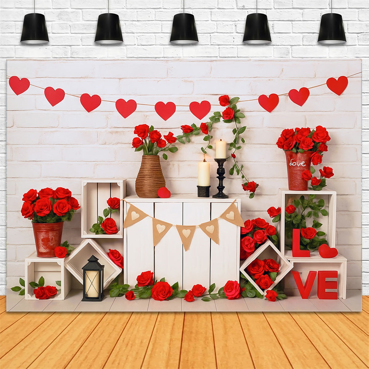 Valentinstag-Hintergründe Rote Rosen Herzen Liebesdekoration Valentinstag-Fotohintergrund MRR9-2