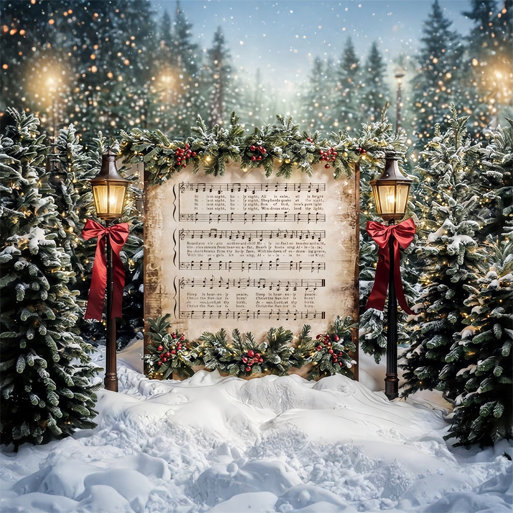 Joy To The World-Fotohintergrund Verschneite Weihnachtslieder Musik Weihnachts-Fotohintergrund MRR9-24