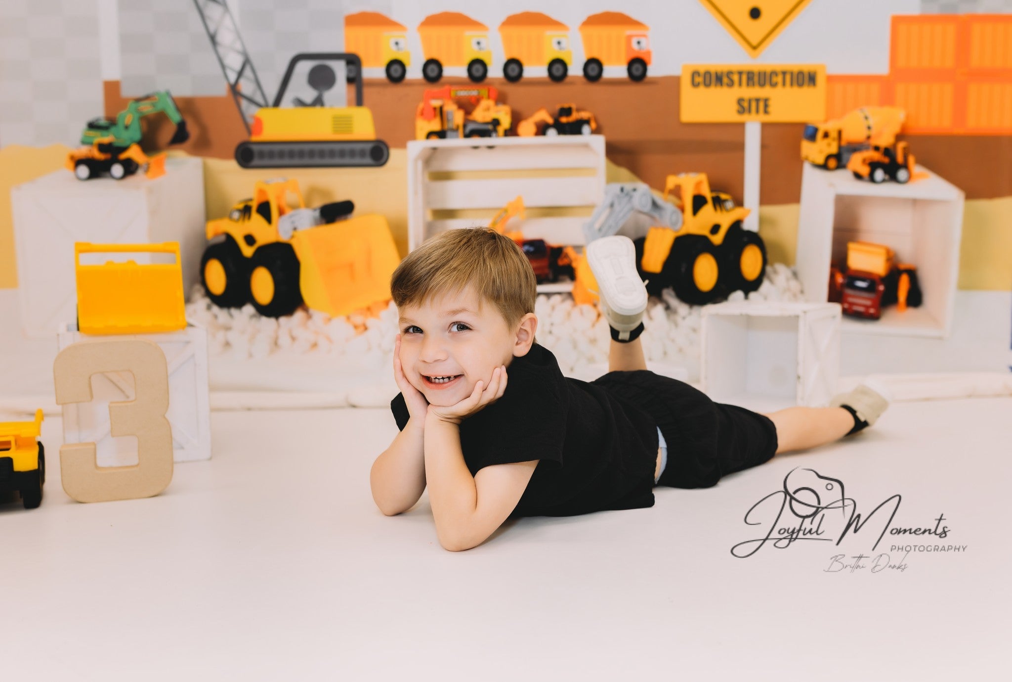 Kinder-Fotohintergrund Baufahrzeuge Spielzeugdisplay Neugeborenen-Fotohintergrund MRR9-9