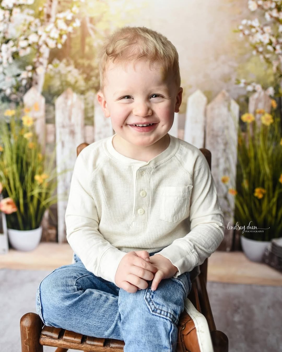 Kunstvolle Hintergründe Frühlingsgarten Zaun Blumen LKW Künstlerischer Fotohintergrund MRR9-34