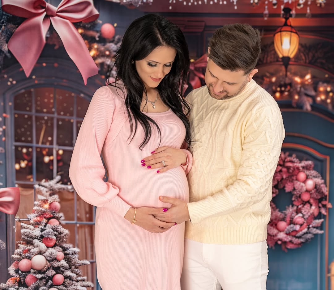 Weihnachten Elegante rosa Schleife Tür Dekor Hintergrund RR7-566