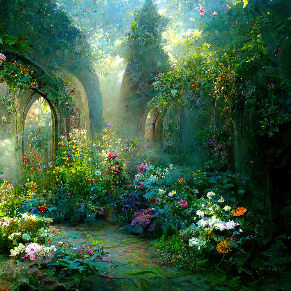 Zauberwald Märchengarten Blume Hintergrund Zimmerset ROOM6