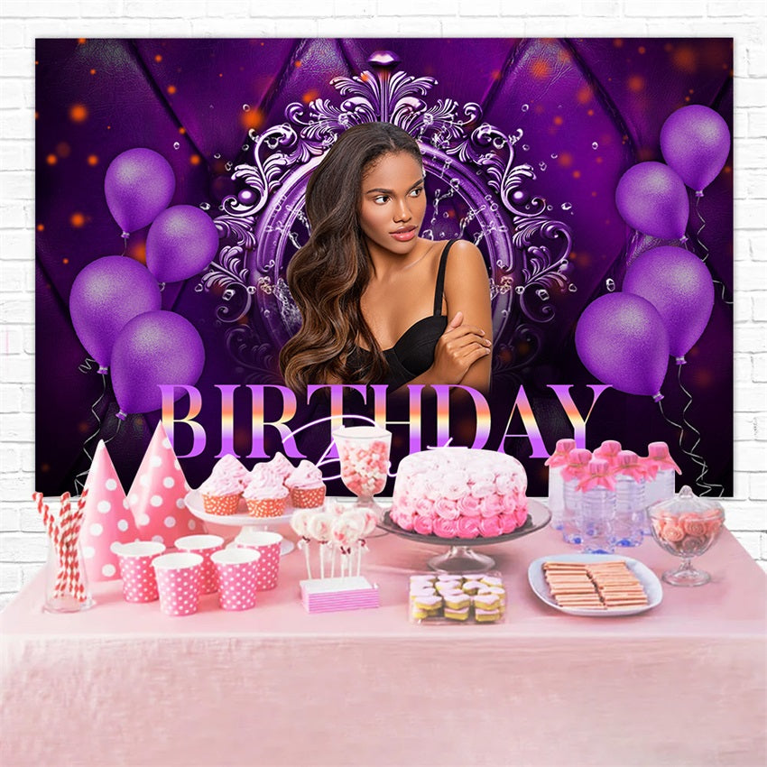 Custom Backdrops für Geburtstage lila Feier Party Backdrop RR1-103