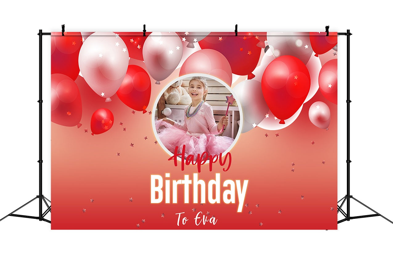 Custom Name Geburtstag Backdrop Rot Ballon Party Backdrop RR1-105
