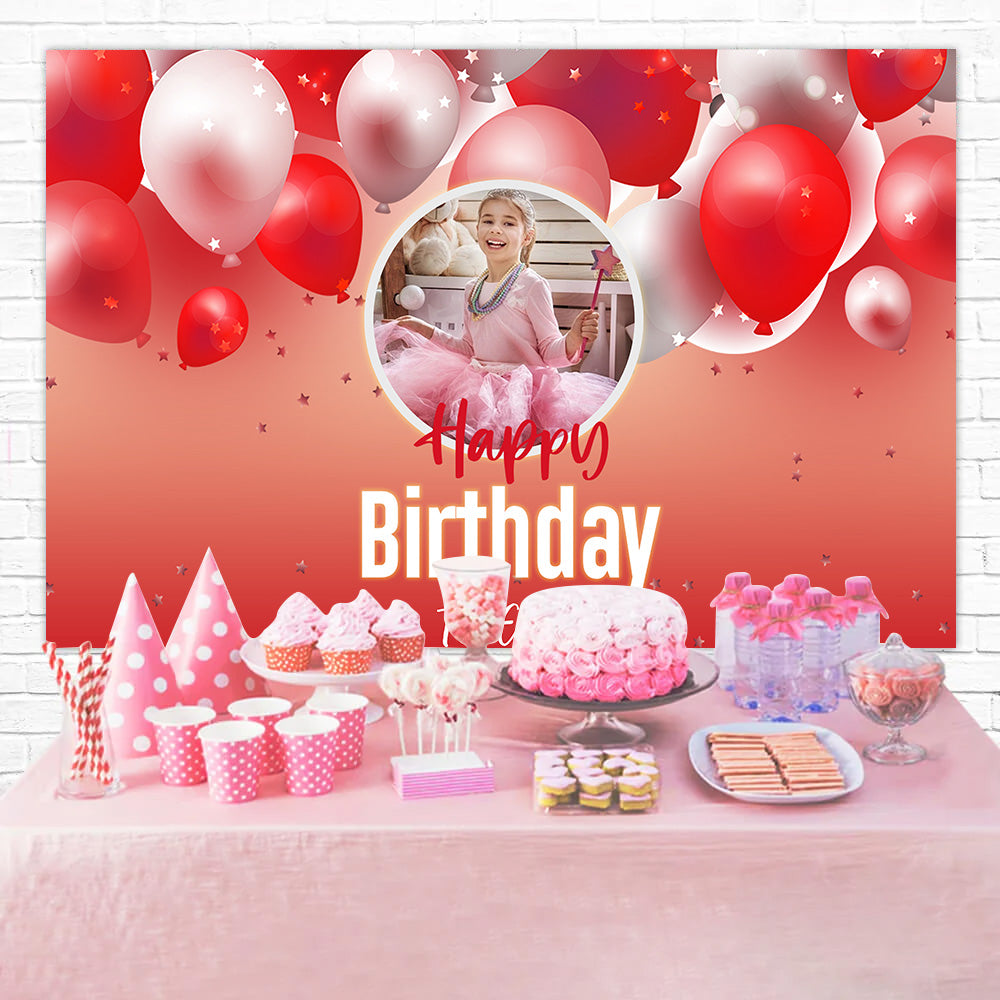 Custom Name Geburtstag Backdrop Rot Ballon Party Backdrop RR1-105