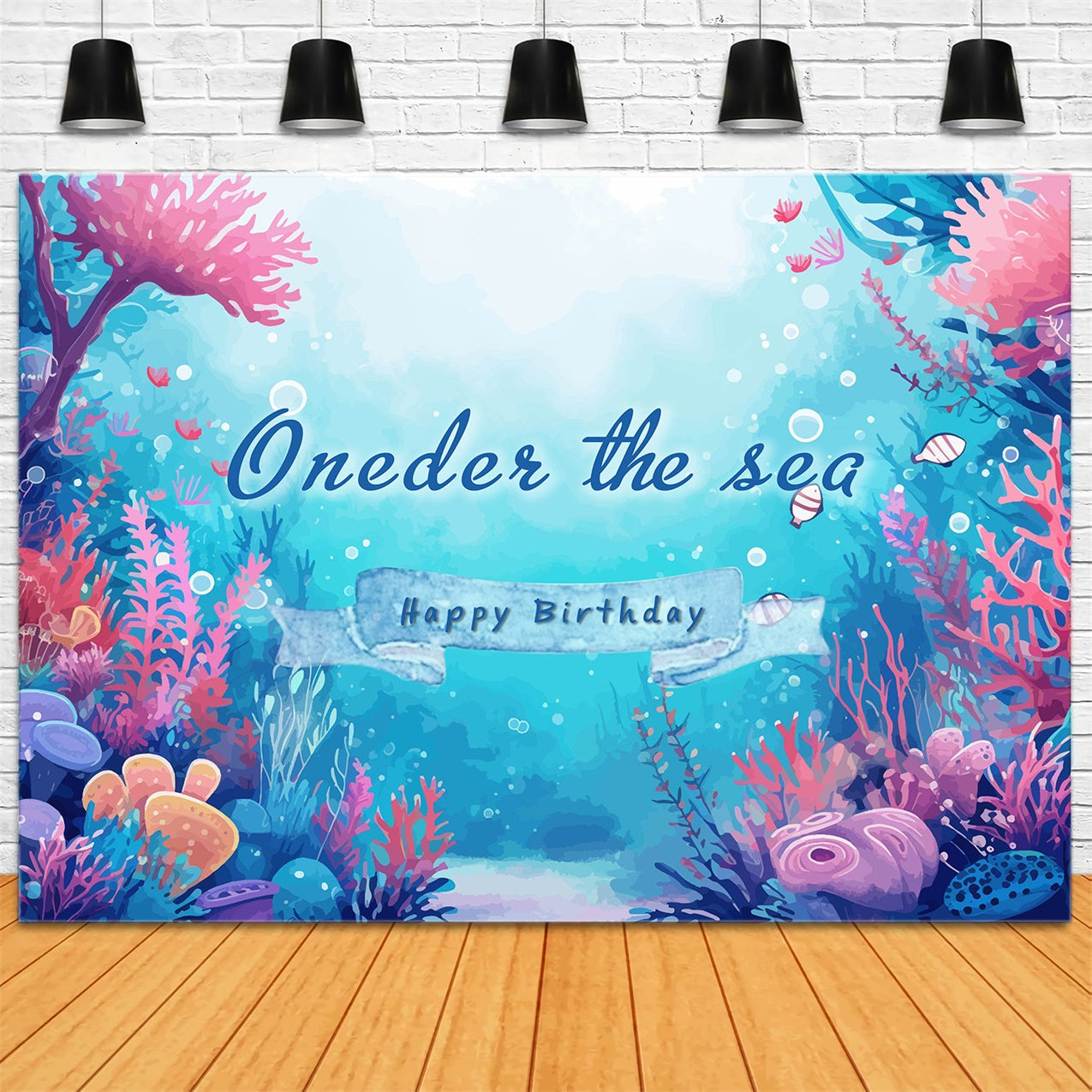 Personalisierte Geburtstag Backdrop Vibrant Underwater Coral Backdrop RR1-42