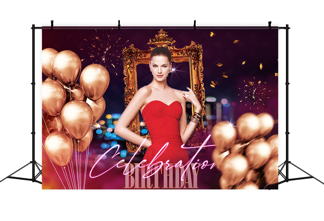 Personalisierte Backdrop für Geburtstag Luxe Ballon Feier Hintergrund RR1-91