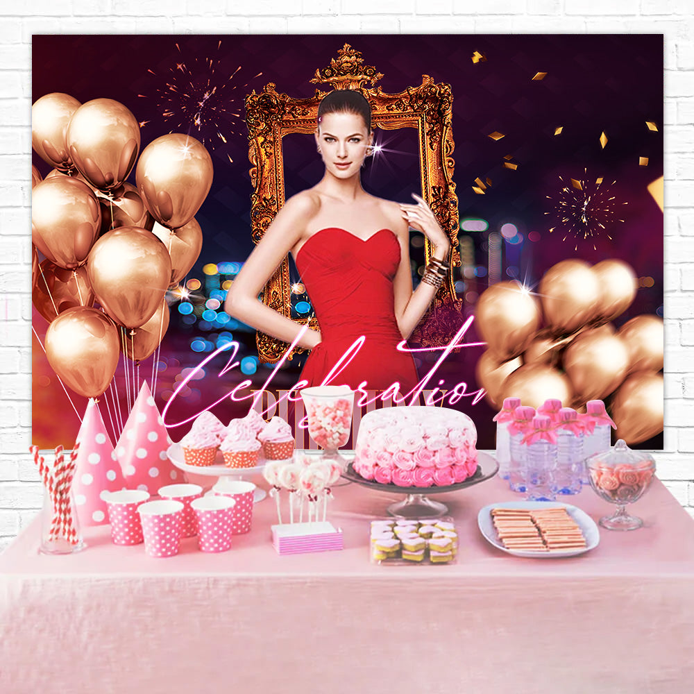 Personalisierte Backdrop für Geburtstag Luxe Ballon Feier Hintergrund RR1-91