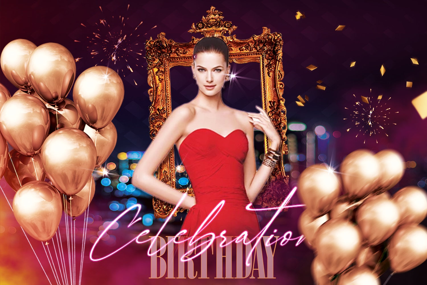 Personalisierte Backdrop für Geburtstag Luxe Ballon Feier Hintergrund RR1-91