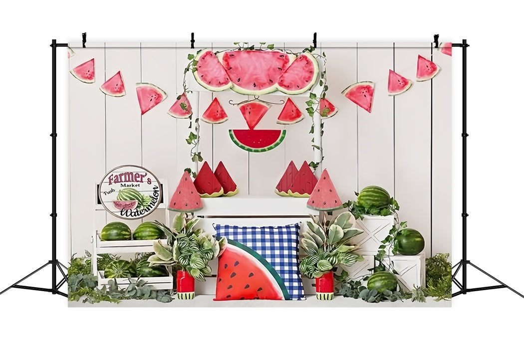 Sommerpromenade Wassermelone Markthintergrund RR3-13