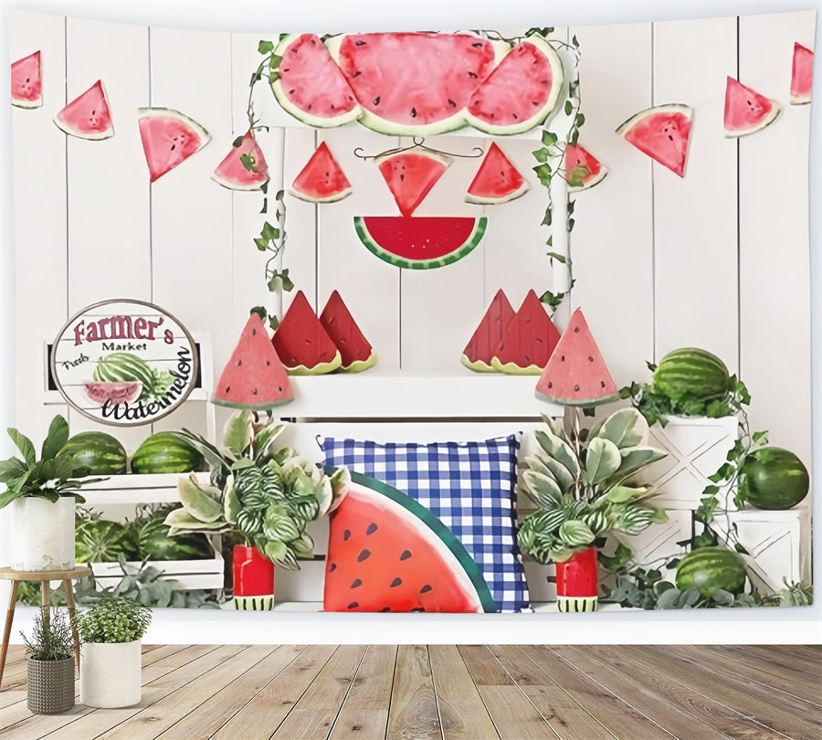 Sommerpromenade Wassermelone Markthintergrund RR3-13