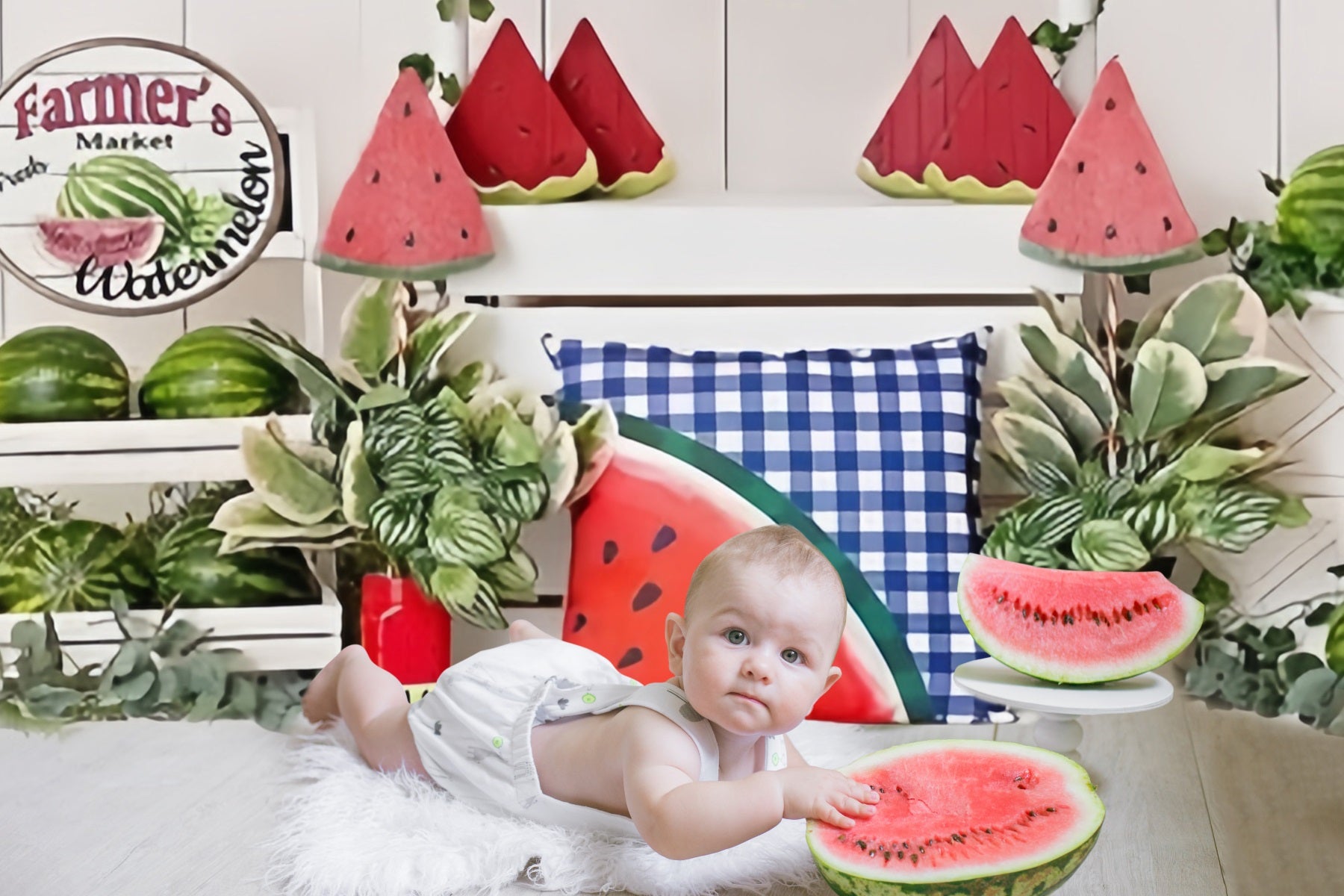 Sommerpromenade Wassermelone Markthintergrund RR3-13
