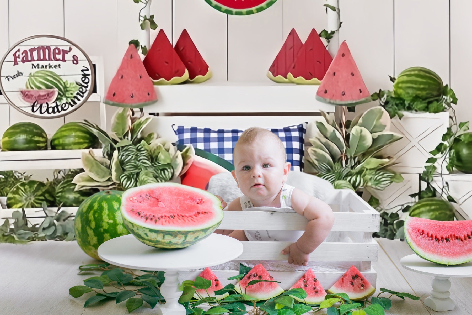 Sommerpromenade Wassermelone Markthintergrund RR3-13