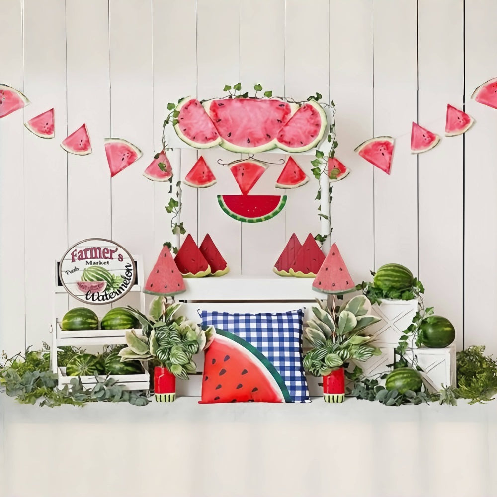 Sommerpromenade Wassermelone Markthintergrund RR3-13