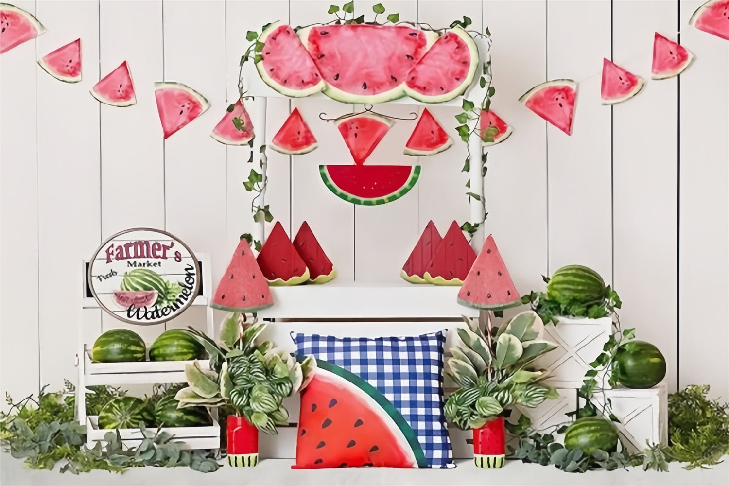 Sommerpromenade Wassermelone Markthintergrund RR3-13