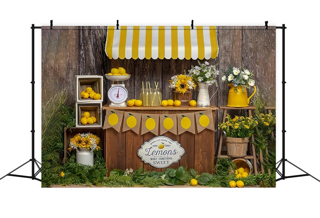 Sommerpromenade Zitrone Verkauf Stand Thema Hintergrund RR3-24