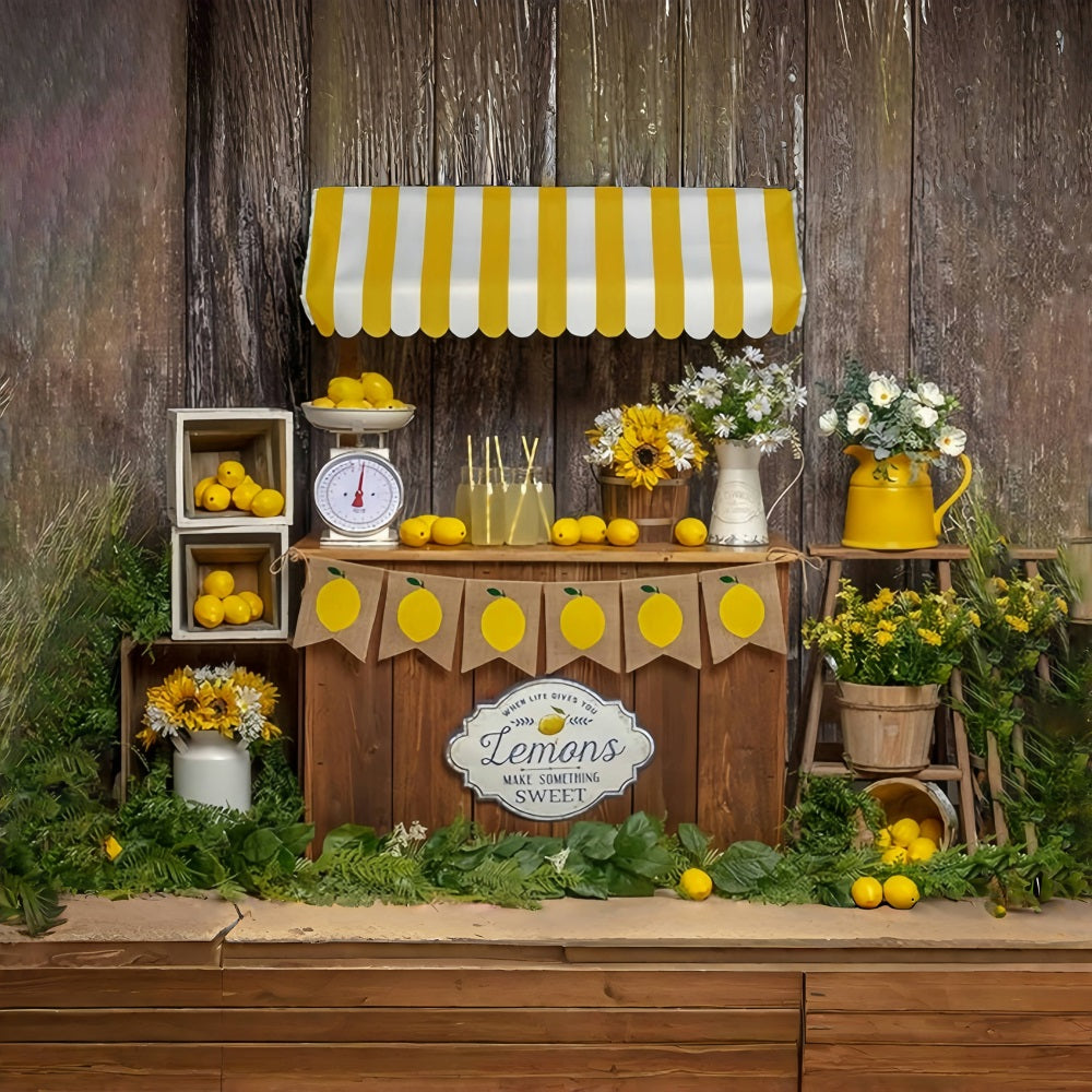 Sommerpromenade Zitrone Verkauf Stand Thema Hintergrund RR3-24