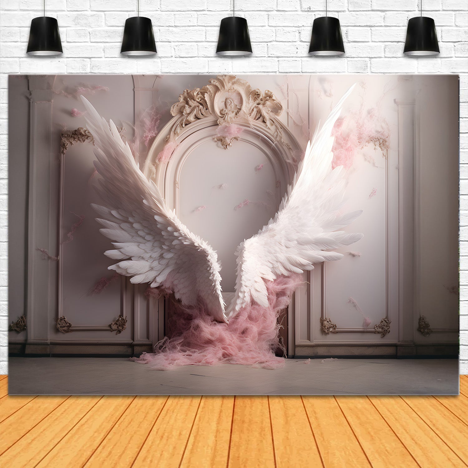 DBackdrop Vintage Wall Weißer Flügelbogen Hintergrund RR4-30